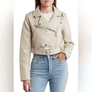 Elodie Vegan Leather Moto Jacket SZ M